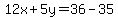 12x%2B5y=36-35