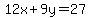 12x%2B9y=27