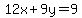 12x%2B9y=9