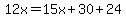 12x=15x%2B30%2B24