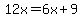 12x=6x%2B9
