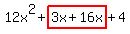 12x%5E2%2Bhighlight%283x%2B16x%29%2B4