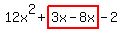 12x%5E2%2Bhighlight%283x-8x%29-2