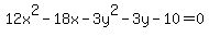12x%5E2-18x-3y%5E2-3y-10=0