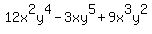 12x%5E2y%5E4-3xy%5E5%2B9x%5E3y%5E2
