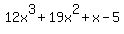 12x%5E3%2B19x%5E2%2Bx-5