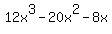 12x%5E3-20x%5E2-8x