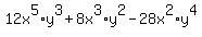 12x%5E5%2Ay%5E3%2B8x%5E3%2Ay%5E2-28x%5E2%2Ay%5E4