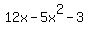 12x-5x%5E2-3