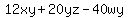 12xy%2B20yz-40wy