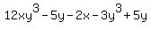 12xy%5E3-5y-2x-3y%5E3%2B5y