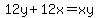 12y%2B12x=xy