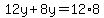 12y%2B8y=12%2A8