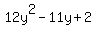 12y%5E2+-+11y+%2B+2