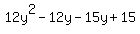 12y%5E2-12y-15y%2B15