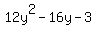 12y%5E2-16y-3