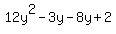 12y%5E2-3y-8y%2B2
