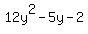 12y%5E2-5y-2