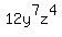 12y%5E7z%5E4