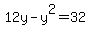 12y+-+y%5E2+=+32
