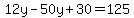 12y-50y%2B30=125