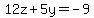 12z%2B5y=-9