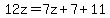 12z=7z%2B7%2B11