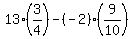 13%283%2F4%29-+%28-2%29%289%2F10%29