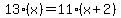 13%28x%29=11%28x%2B2%29