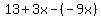 13%2B3x-%28-9x%29