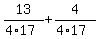 13%2F%284%2A17%29%2B4%2F%284%2A17%29
