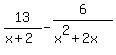 13%2F%28x%2B2%29+-+6%2F%28x%5E2+%2B+2x%29