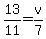 13%2F11=v%2F7