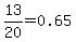13%2F20=0.65