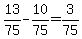 13%2F75+-+10%2F75+=+3%2F75
