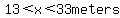 13%3Cx%3C33+meters