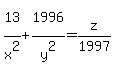 13%5E%22%22%2Fx%5E2%2B1996%5E%22%22%2Fy%5E2=z%2F1997