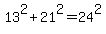 13%5E2%2B21%5E2=24%5E2