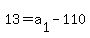 13+=+a%5B1%5D+-+110
