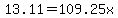 13.11+=+109.25x