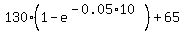 130%281-e%5E%28-0.05%2A10%29+%29+%2B65