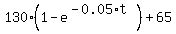 130%281-e%5E%28-0.05%2At%29+%29+%2B65