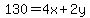 130+=4x%2B2y