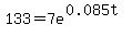 133=7e%5E%280.085t%29