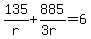 135%2Fr%2B885%2F%283r%29=6