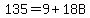 135+=+9+%2B+18B