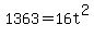 1363=16t%5E2