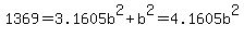 1369=3.1605b%5E2%2Bb%5E2=4.1605b%5E2