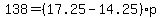 138=%2817.25-14.25%29p