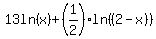 13ln%28x%29%2B%281%2F2%29ln%28%282-x%29%29